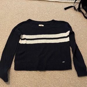 Navy and white striped sweater